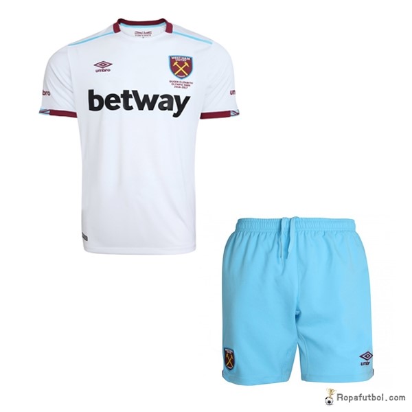 Camiseta West Ham United Replica Segunda Ropa Niños 2016/17 Blanco